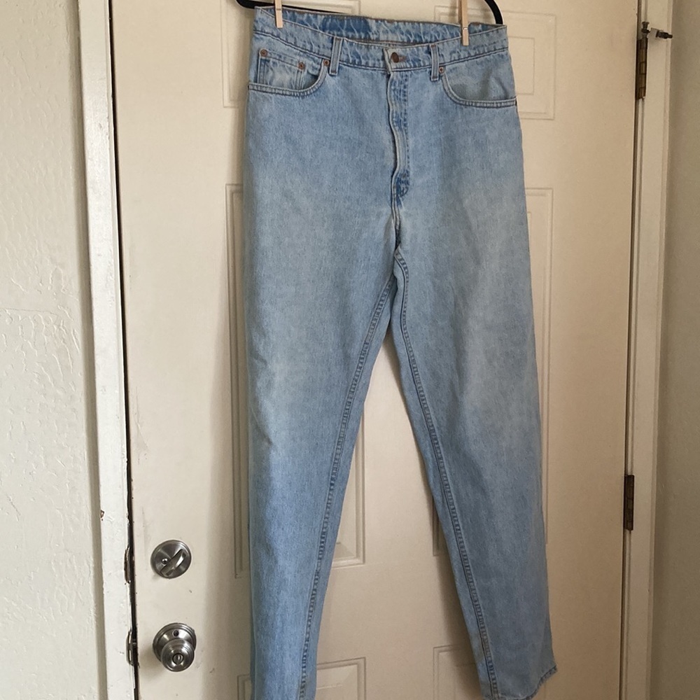 80’’s Levi’s 550 red tag acid washed high waist straight leg men’s jeans W36 L35